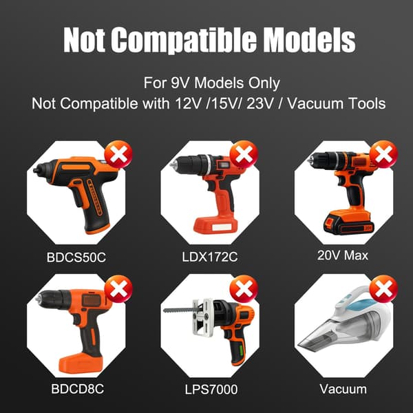 Laddare för Black and Decker LI2000 BDSC20C 9V 0.2A