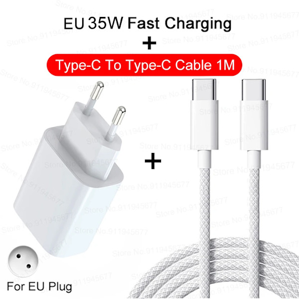 Rask USB-C-lader for iPhone 15 Pro Max 35W (1M - USB-C)
