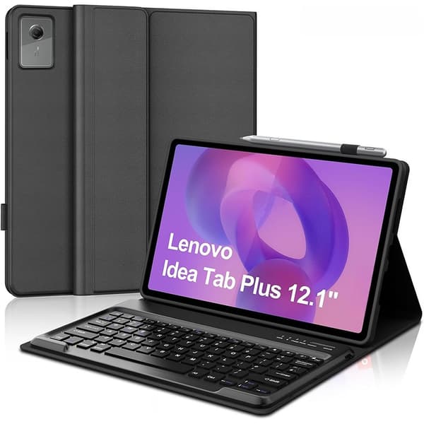 Bluetooth-tangentbordsfodral för Lenovo Tab Plus 12.1 tum Black