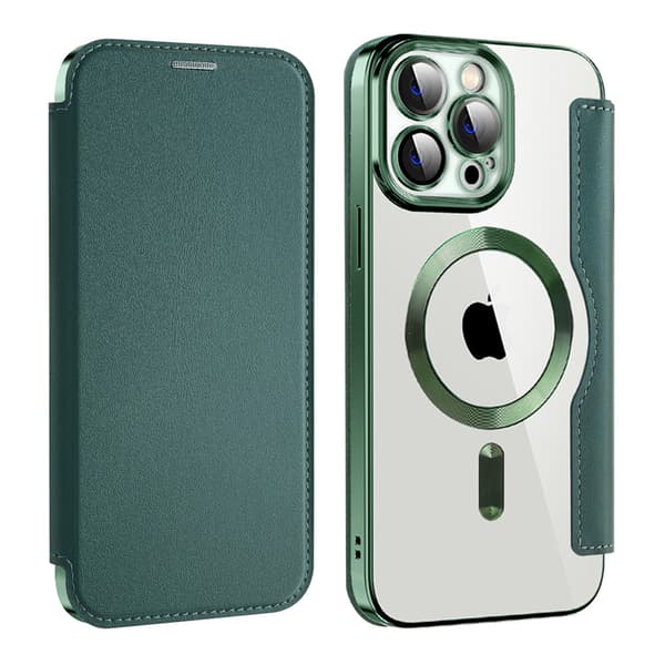 Magsafe skyddande foliofodral för iPhone 17 Pro Max, hållbart Green