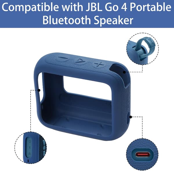 Silikonskal för JBL Go 4. Högtalare ingår ej Blue