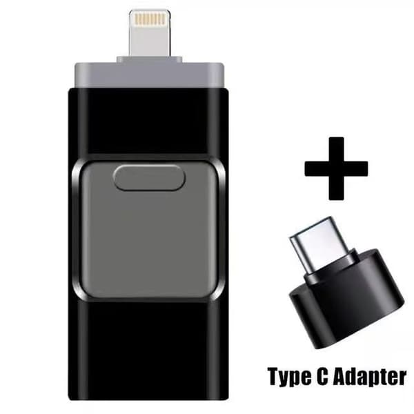 128 GB USB 3.0 Flashdrev til Android og iPhone Black