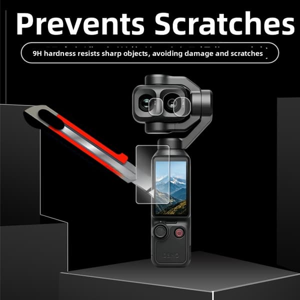 2 skärmskydd i härdat glas + 2 linsskydd för DJI Osmo Pocket 4P