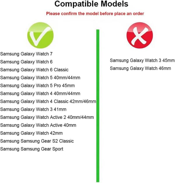 Stropp til SAMSUNG Galaxy Watch 7/6/5/4 20mm 3 stk