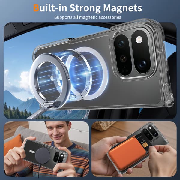 Magneettinen läpinäkyvä kotelo Google Pixel 10 Pro Foldille