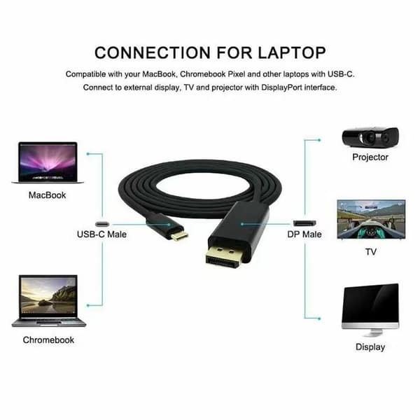 USB C til DP 1,8M Konverter