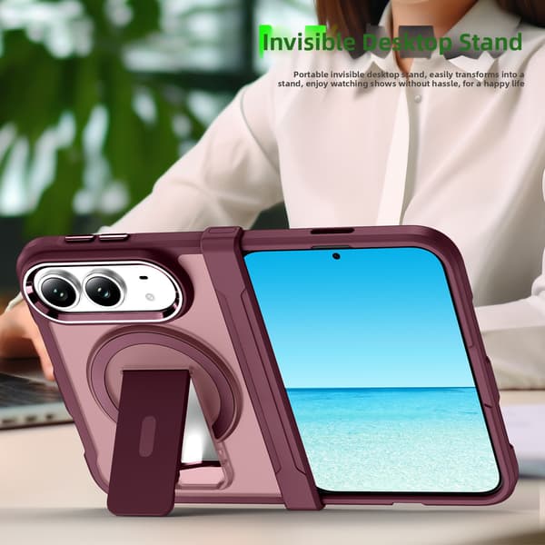 Magneettikotelo jalustalla iPhone Duolle Translucent Black