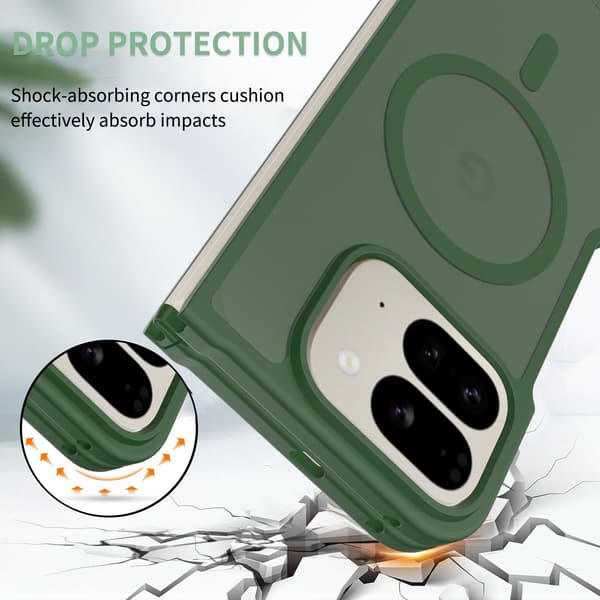 Mat magnetisk etui til Google Pixel 11 Pro Fold Green