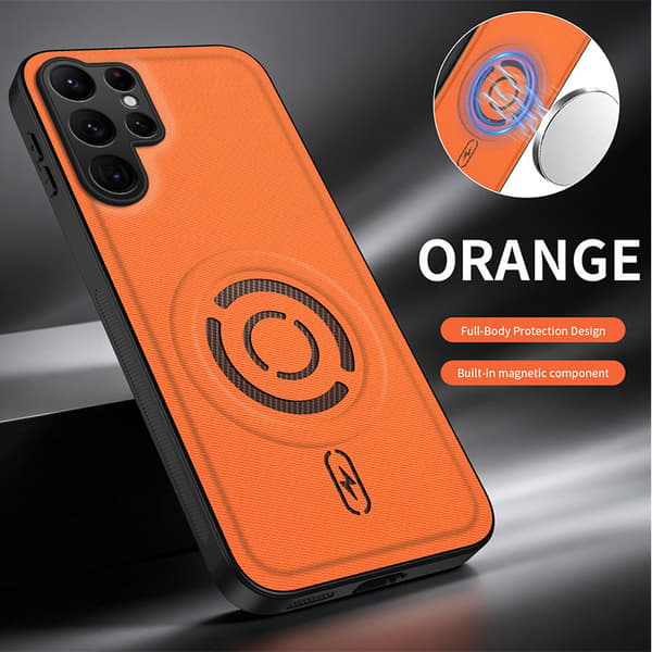 Magnetisk fallbeskyttende deksel til Samsung Galaxy A57 Orange