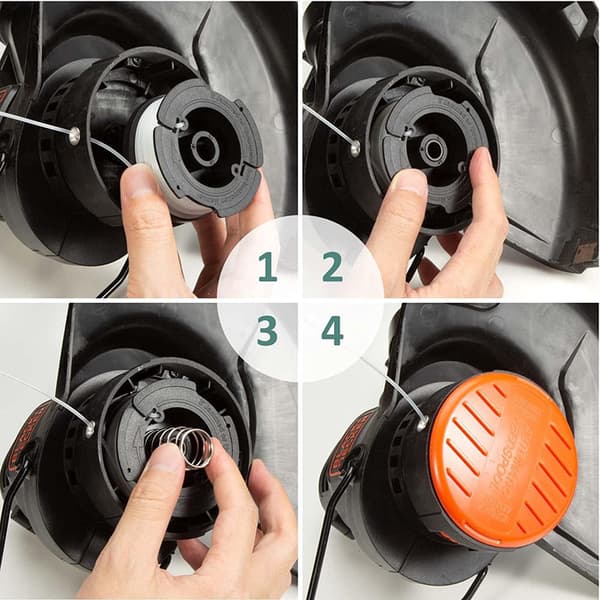 Pakke med 6 trådspoler med 1 hette for BLACK+DECKER AF-100-3ZP gresstrimmer