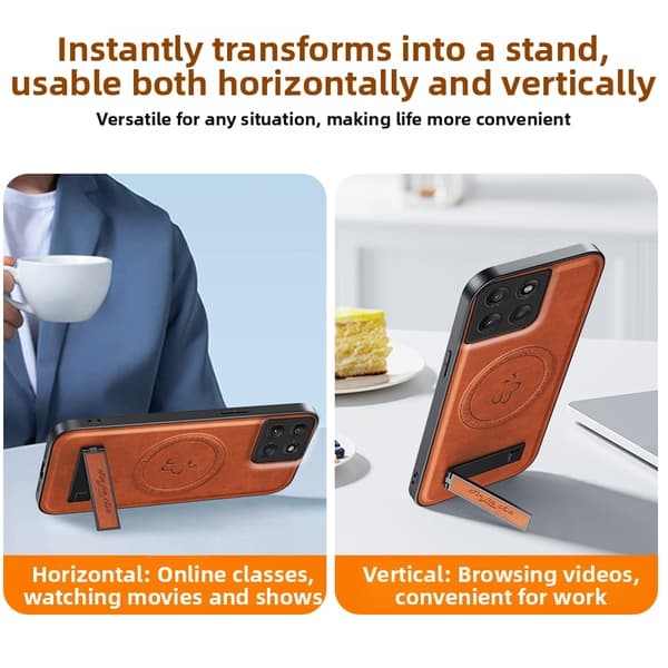 Magnetisk telefoncover med lædertekstur til Motorola Edge 70 Blue