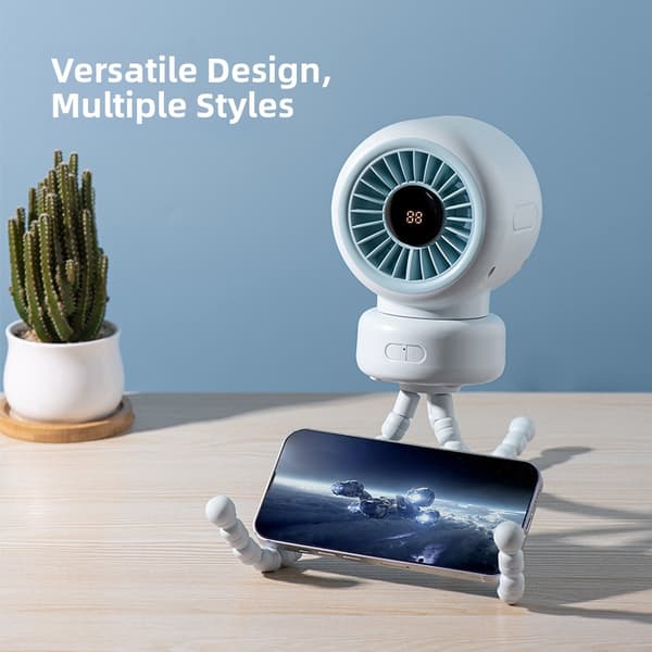 Bærbar 3600mAh ventilator til barnevogn, 360 klips, 3 hastigheder Purple