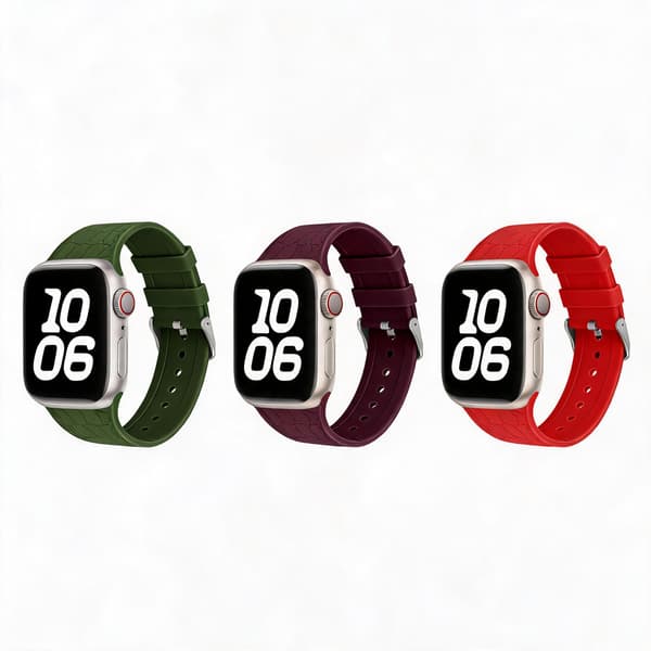 Litchi-tekstureret silikonerem til Apple Watch Series 12 42mm (3-pak)