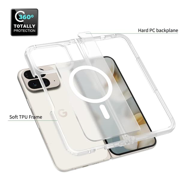 Mat magnetisk etui til Google Pixel 11 Pro Fold Transparent