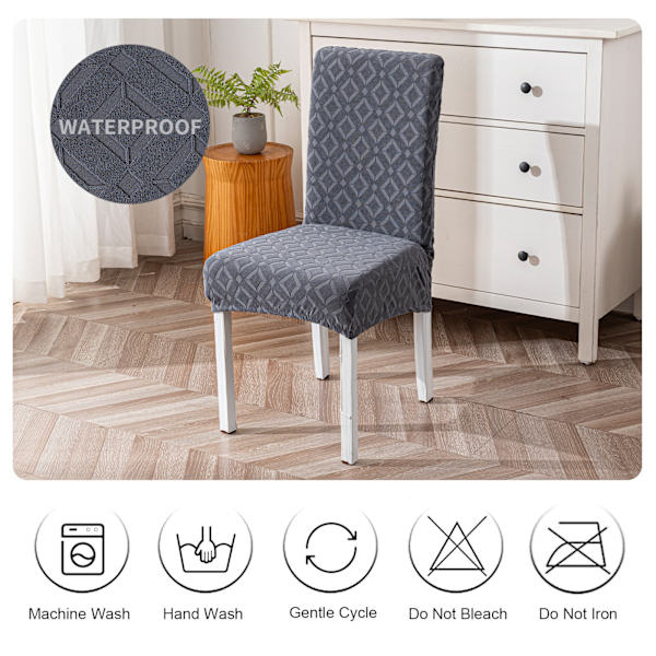 Sett med 4 stoltrekk Light Gray
