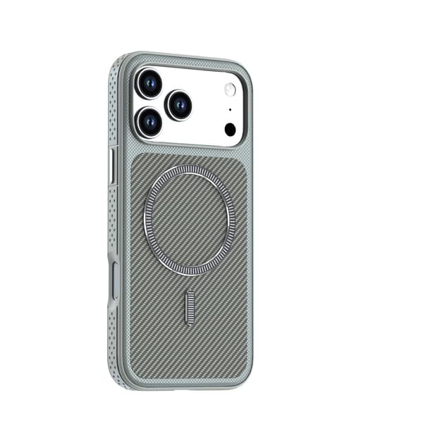 Magnetisk karbonfibertekstur deksel til iPhone 18 Pro Gray