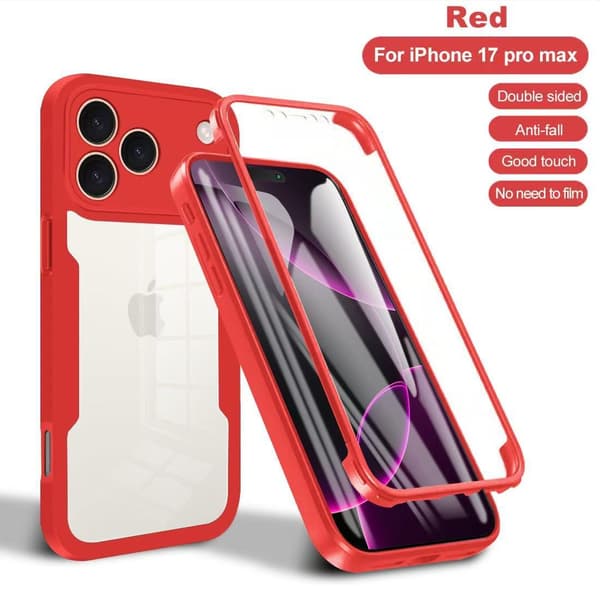 Iskunkestävä näytönsuoja mukana iPhone 17 Prolle Red
