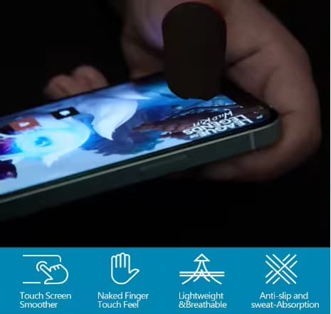 3 par fingerermer for spilling - for mobilspilling Red