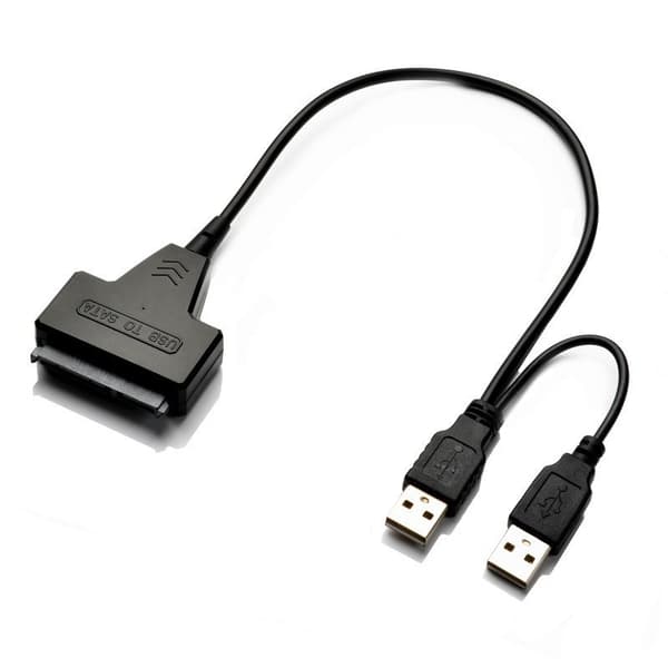 USB 2.0 til SATA-adapter støtter kapasiteter opptil 2 TB for 2,5-tommers HDD/SSD