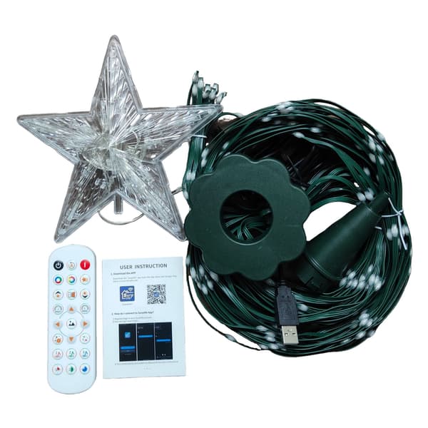 USB RGB Julbelysning 400 LED-lampor App-programmerbar punktstyrning 210cm
