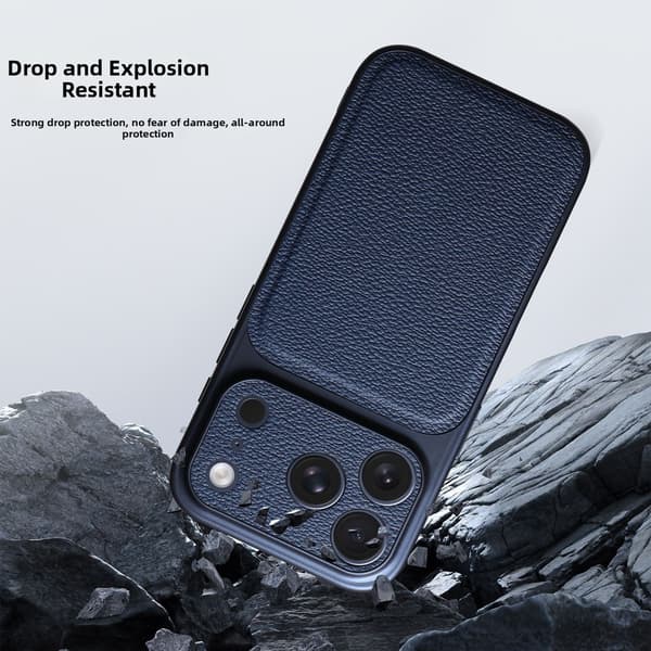 Etui til iPhone 18 Pro med litchi-tekstur og anti-fallbeskyttelse Yellow