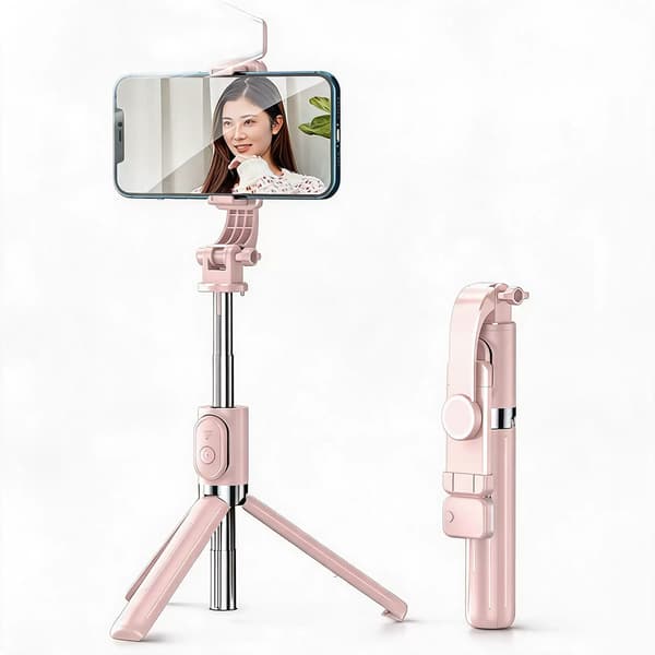 Selfiepinne 1M utdragbar Bluetooth Pink