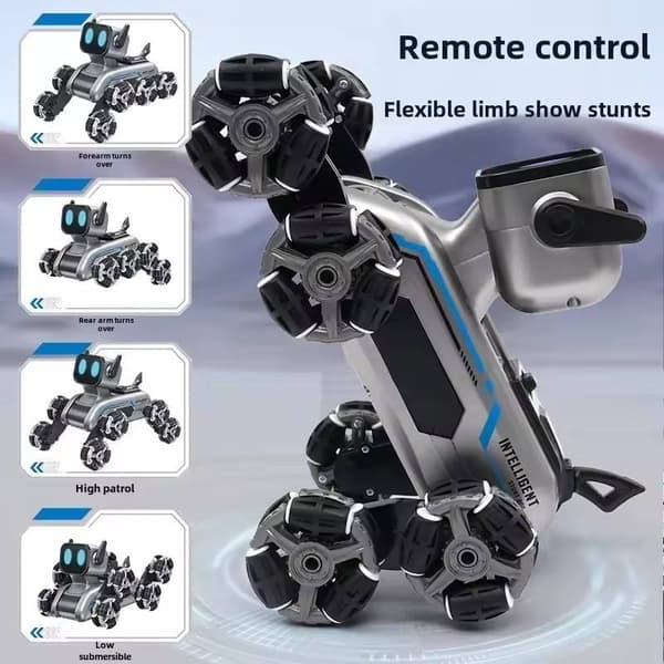 Intelligent robot hundleksak, dubbel kontroll via gamepad och klocka