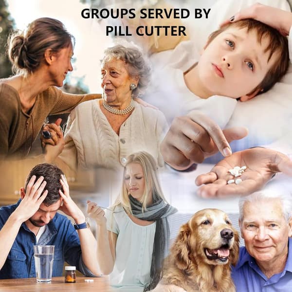Pillekutter til deling og transport af medicin (1/4) Purple