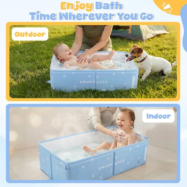 Sammenklappelig pool 76X40X21cm, babypool til hunde Blue