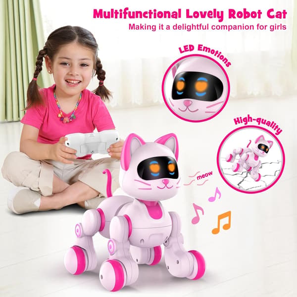 Oppladbar intelligent robotkatt med fjernkontroll