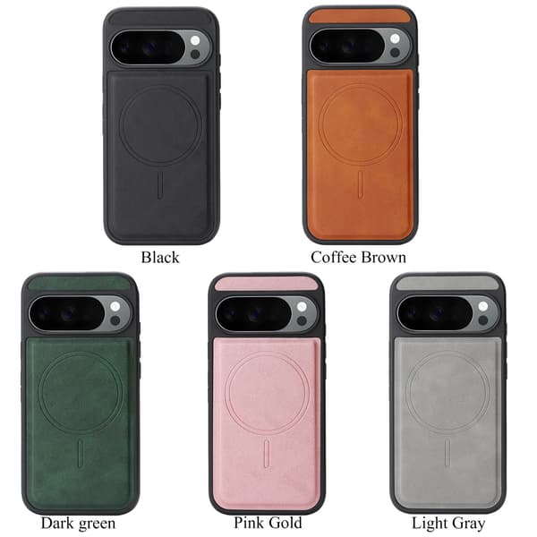 Magnetiskt läderfodral för Google Pixel 11 Pro XL Pink