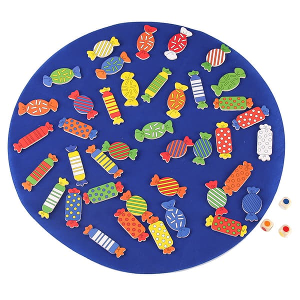 Candy-formet memoryspill, en pedagogisk leke for foreldre og barn