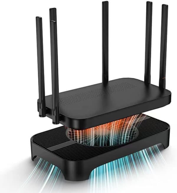 Kylställ med USB-fläkt för router, fiberoptiskt modem, TV-dekoder