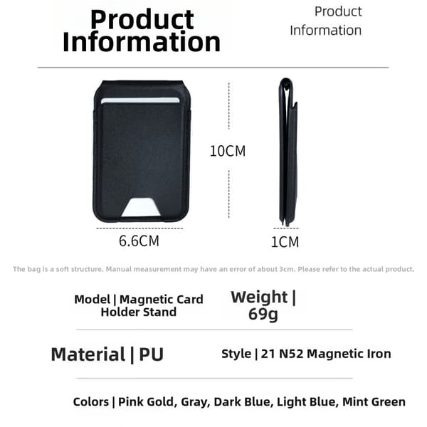 Magsafe Pung i Tegnebogsstil til iPhone 17/16/15/14/13/12 Black
