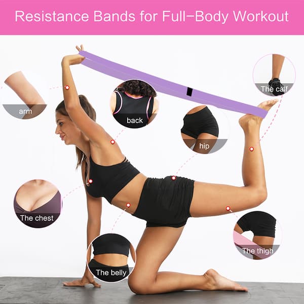Sæt med 3 elastiske modstandsbånd egnet til Pilates - Pink