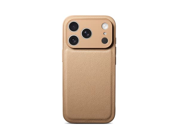 PU lædercover til iPhone 18 Pro Max, slank executive-stil, med kamerabeskyttelse og klassisk litchi-tekstur Khaki