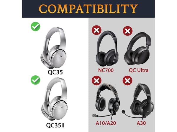 Hörlurskuddar för Bose Quietcomfort 35 Prata (qc35)
