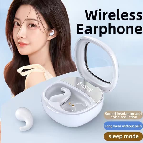 Trådlösa Bluetooth-hörlurar med språköversättare, stöder 140 språk White