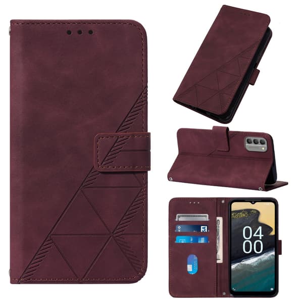 Præget flip-etui til TCL K70 SE Red