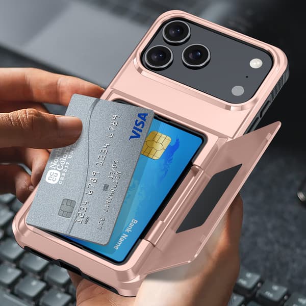 Skyddsfodral för iPhone 17 Pro med kortförvaring Black