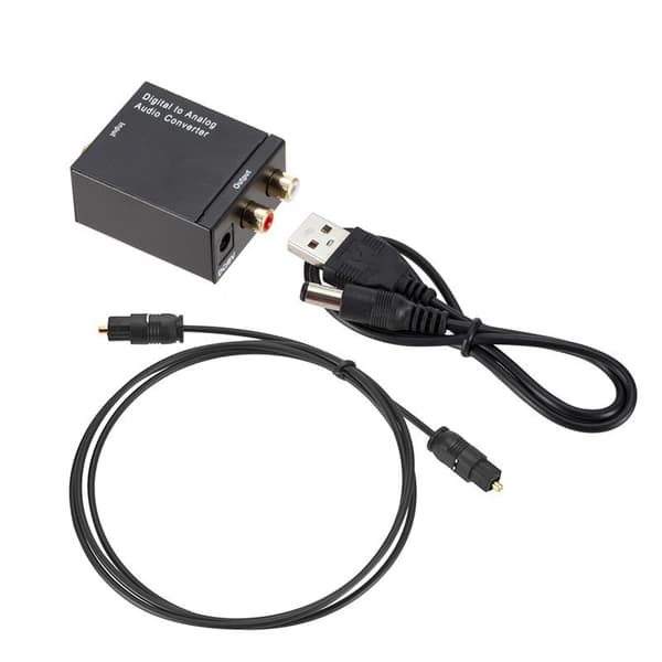 Fiber til koaksial til analog lyddekoder/konverter (SPDIIF til RCA)