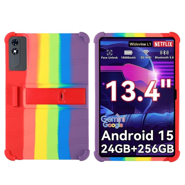 Etui til TABWEE T60 Pro 13,4 tommer med slagfast stativ Rainbow