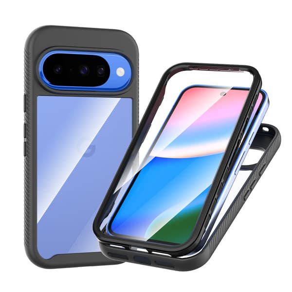 Kotelo Google Pixel 11:lle näytönsuojalla Black