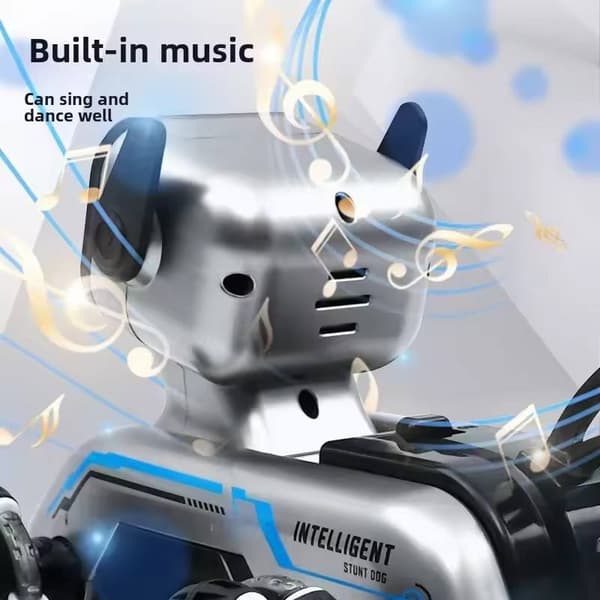 Intelligent robot hundleksak, dubbel kontroll via gamepad och klocka