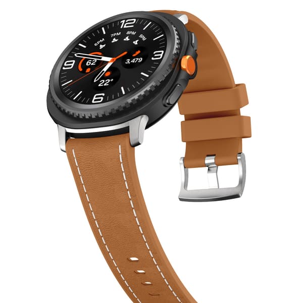 Silikone læderrem til Samsung Watch 9 40/44mm Light Brown