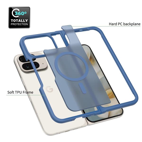 Matt magnetfodral för Google Pixel 11 Pro Fold Dark Blue