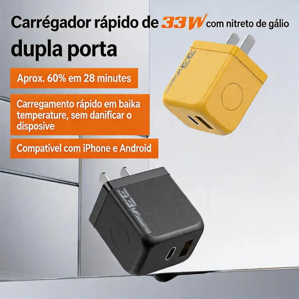 GaN 33W 2-ports lader White