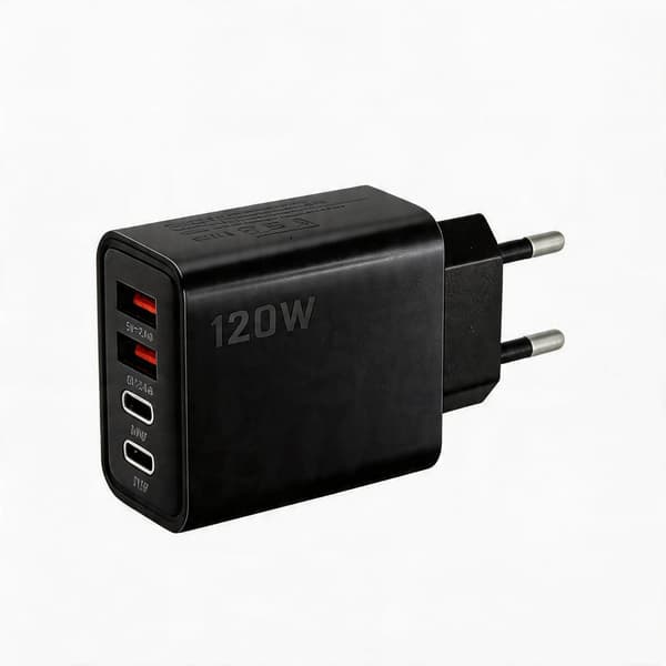 GaN 120w 4-portars laddare Black
