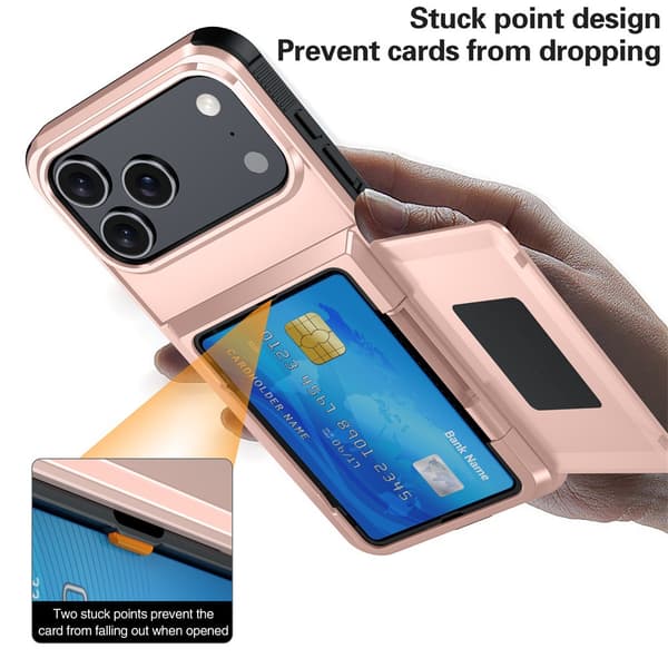 Suojakotelo iPhone 17 Pro Max -puhelimelle, korttitasku Black