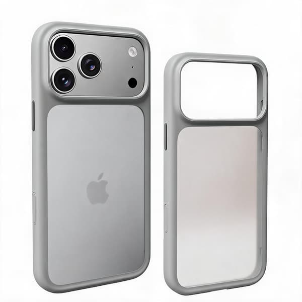 Etui til iPhone 18 Pro Max med mat finish og anti-faldsbeskyttelse Gray